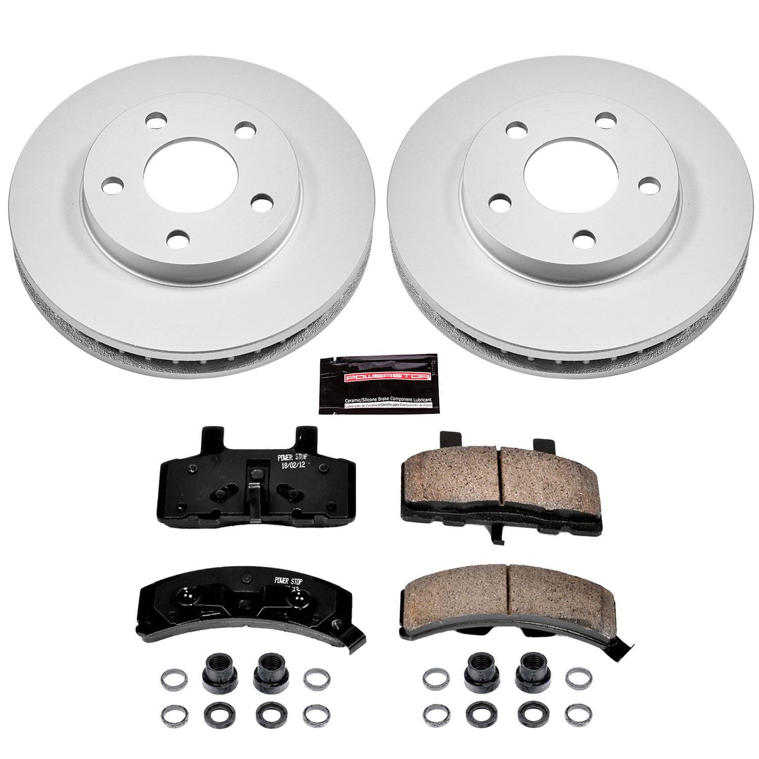 Brake Kit PowerStop For Commercial Chassis 1990-1993, DeVille 1990-1993, Fleetwood 1990-1992 [Model Specific] - Front Coated Disc Rotors & Ceramic Brake Pads Replacement, CRK3132