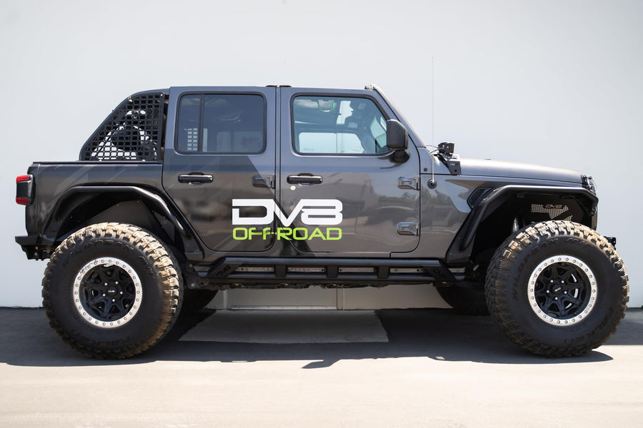 FS-15 Series DV8 Offroad Rock Sliders for The 2018-2025 Jeep Wrangler JL 4-Door | Protects Side Body Panels on Rough Terrain | High Clearance Design | Utilizes Factory Hardware