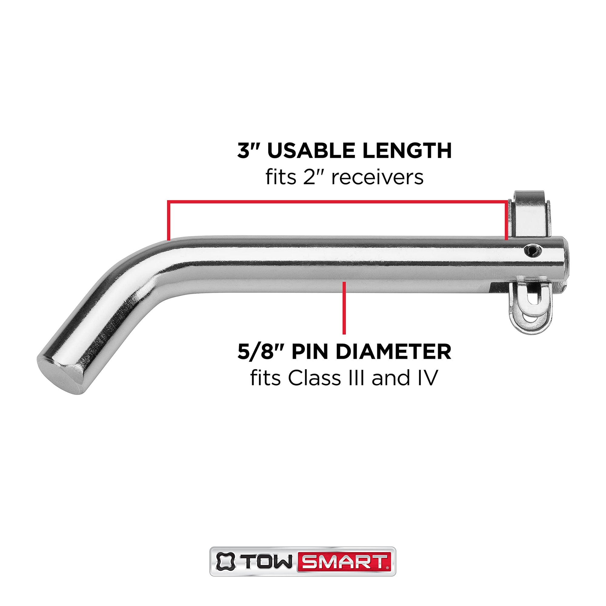 5/8 in. Steel TOWSMART Anti-Theft Receiver Hitch Pin, Fits 2 in. receivers