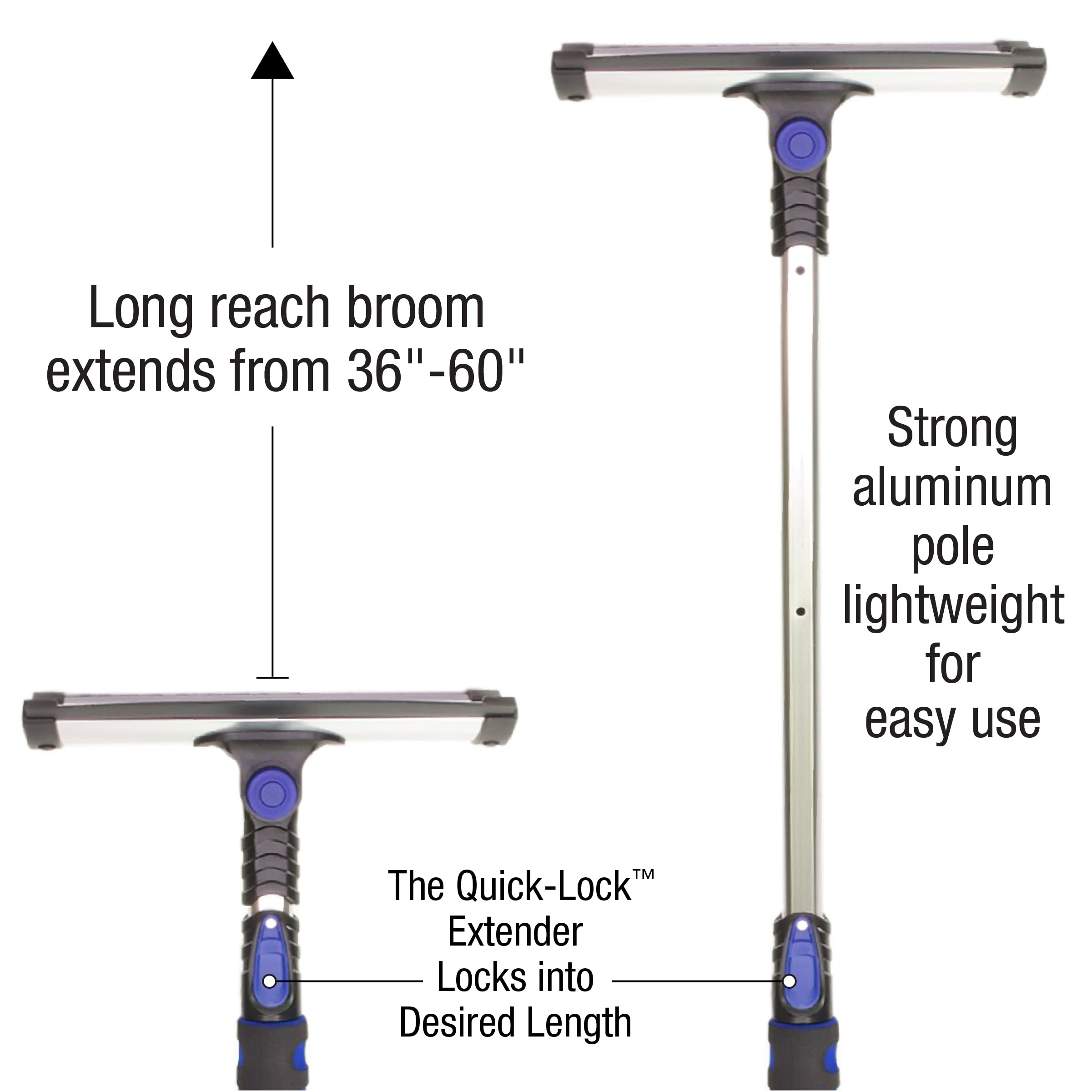 60" SubZero Quick Lock Pivoting Head Snowbroom with Integrated Squeegee and Ice Scraper, Black