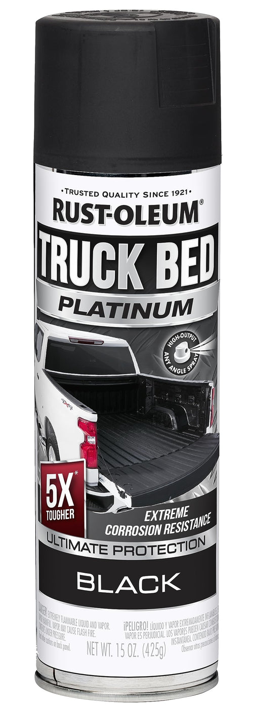 Rust-Oleum Platinum 382630 Truck Bed Coating Spray Paint, 15 Ounce, Black