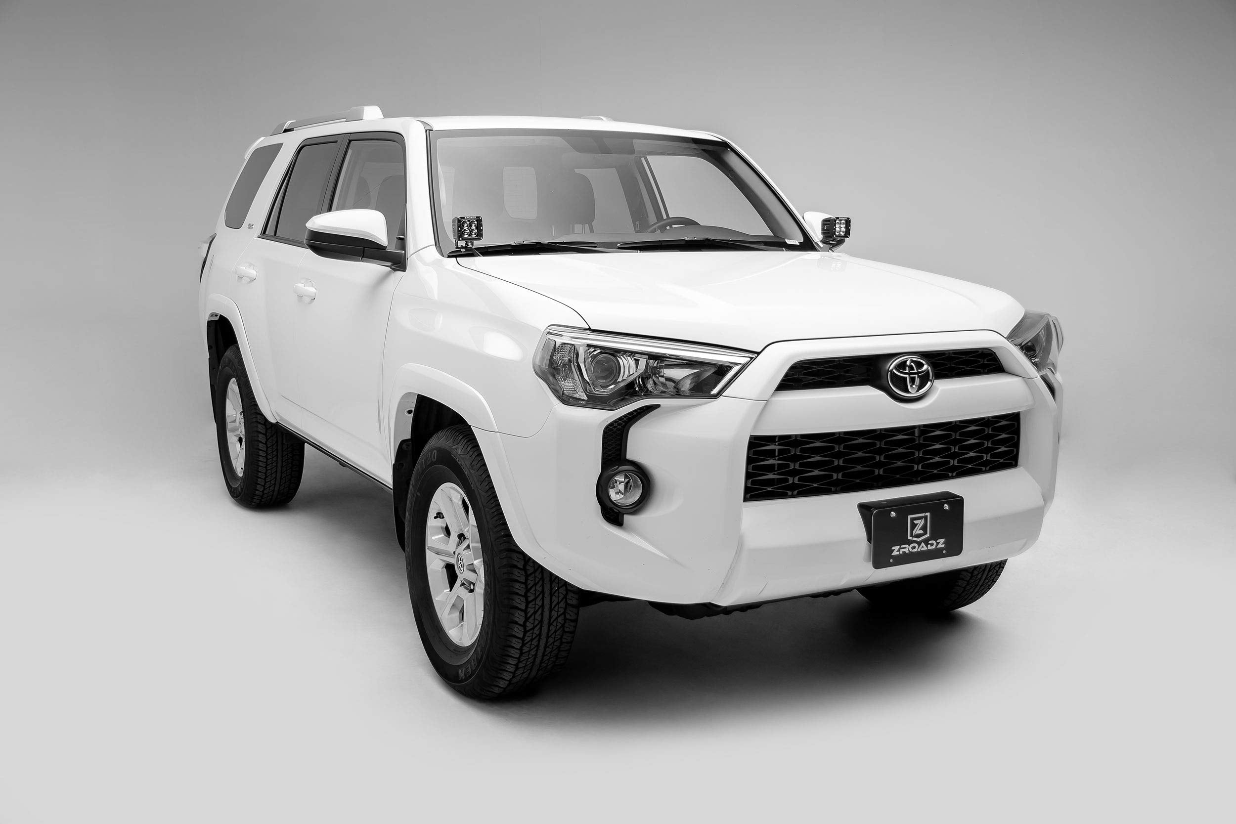 ZROADZ 2014-2020 Toyota 4Runner LED Hood Hinge Bracket to Mount (2) 3 Inch Pod Lights Black