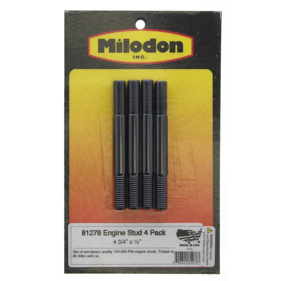 4 Pack Milodon 4 3/4 x 1/2 Studs