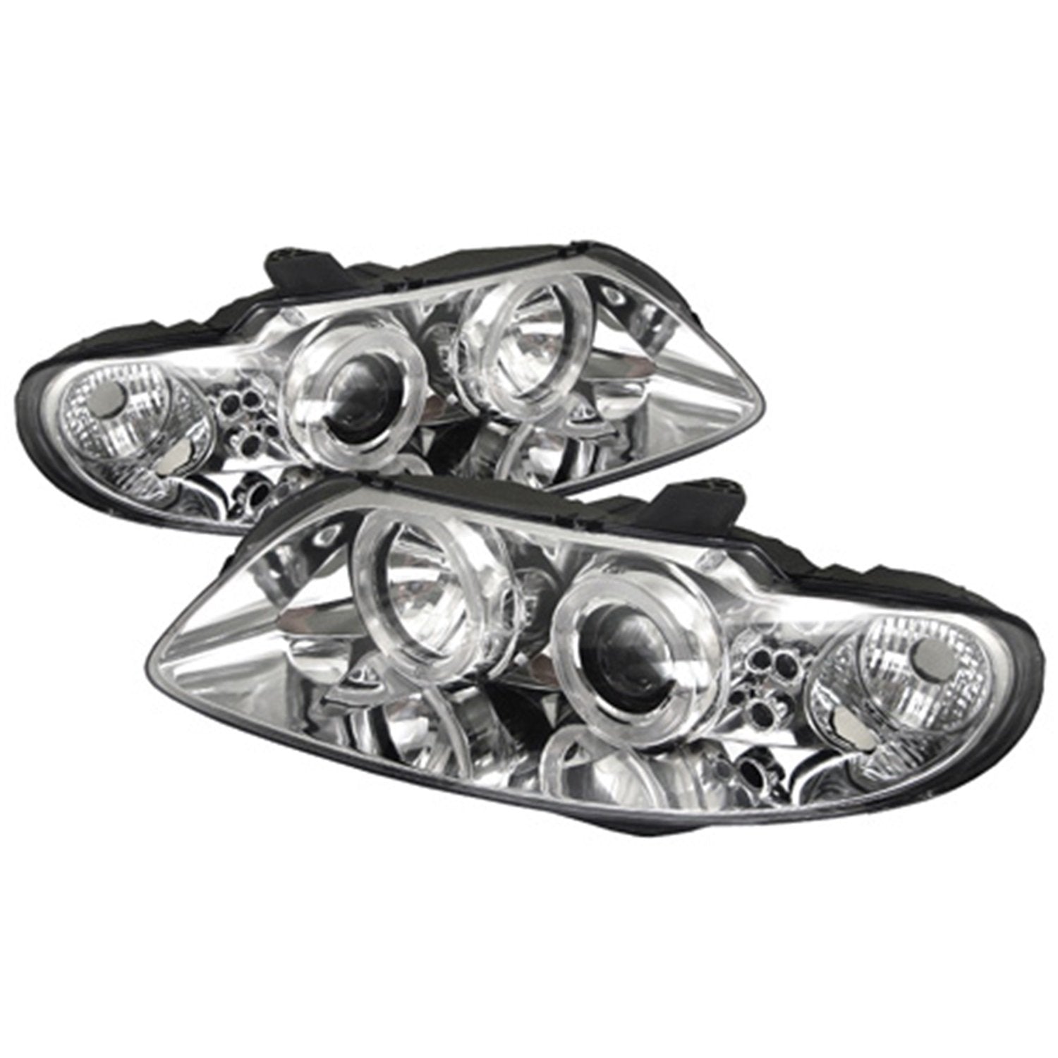 Pontiac GTO 04-06 Spyder 5011756 Projector Headlights - LED Halo - LED (Replaceable LEDs) - Chrome - High H1 (Included) - Low H1 (Included)