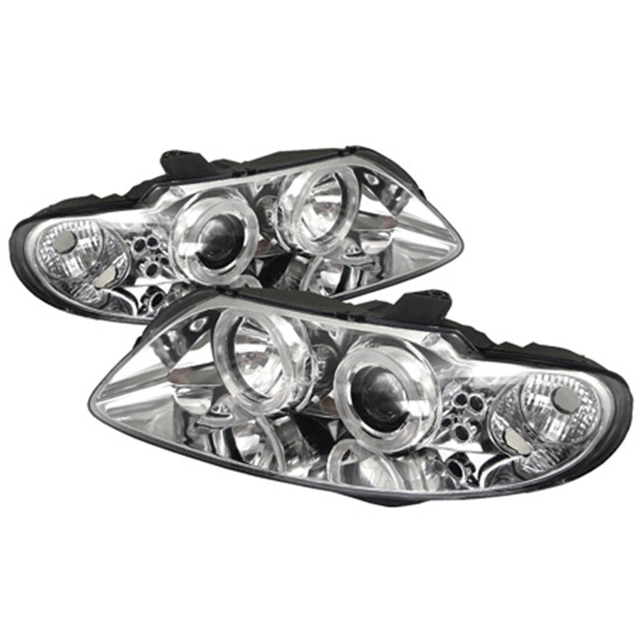 Pontiac GTO 04-06 Spyder 5011756 Projector Headlights - LED Halo - LED (Replaceable LEDs) - Chrome - High H1 (Included) - Low H1 (Included)