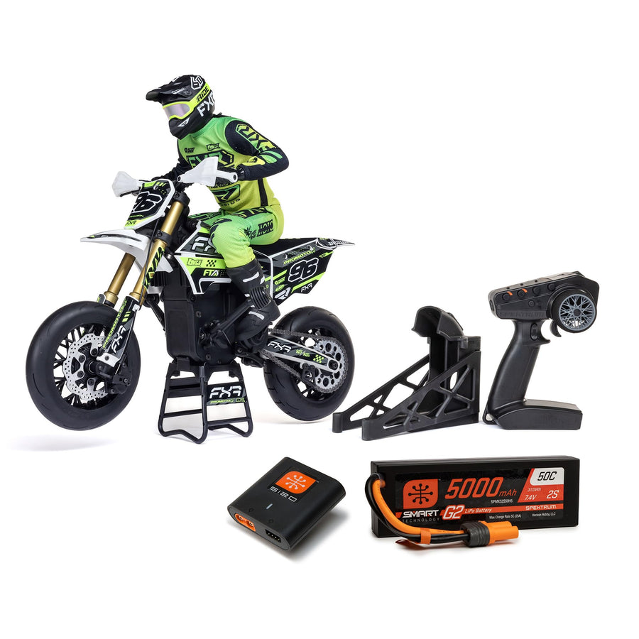 Losi 1/4 Promoto-SM Super Moto Motorcycle FXR White RTR with Battery and Charger LOS-2310