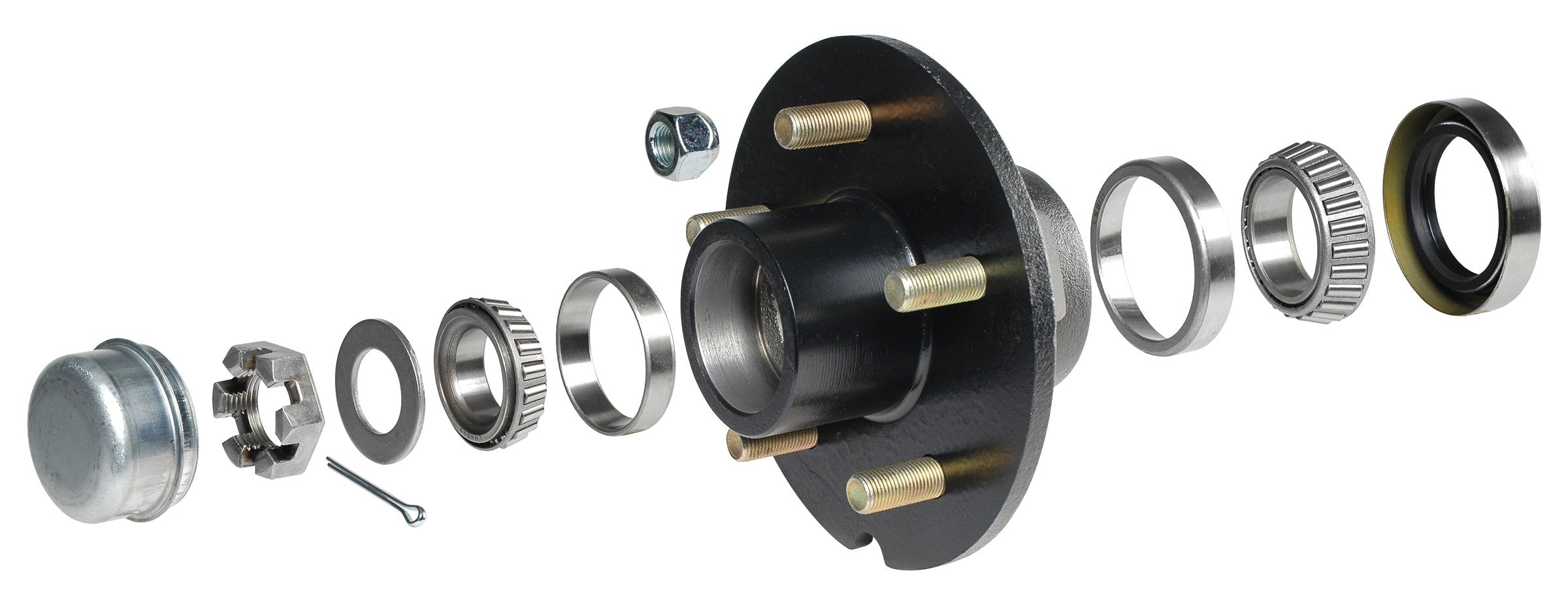 Trailer Hub Kit - CE Smith - Boat Trailer Hub kit for Trailer Accessories - 1.37" Tapped; 5 Studs with 4.5" Bolt Diameter - 1750 LB Capacity (13511)