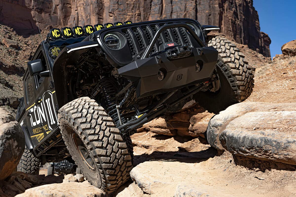 Compatible Icon Vehicle Dynamics 2018-Up JL / 2020-Up JT Pro Series Recessed Front Bumper w/Bar & Tabs, 25244