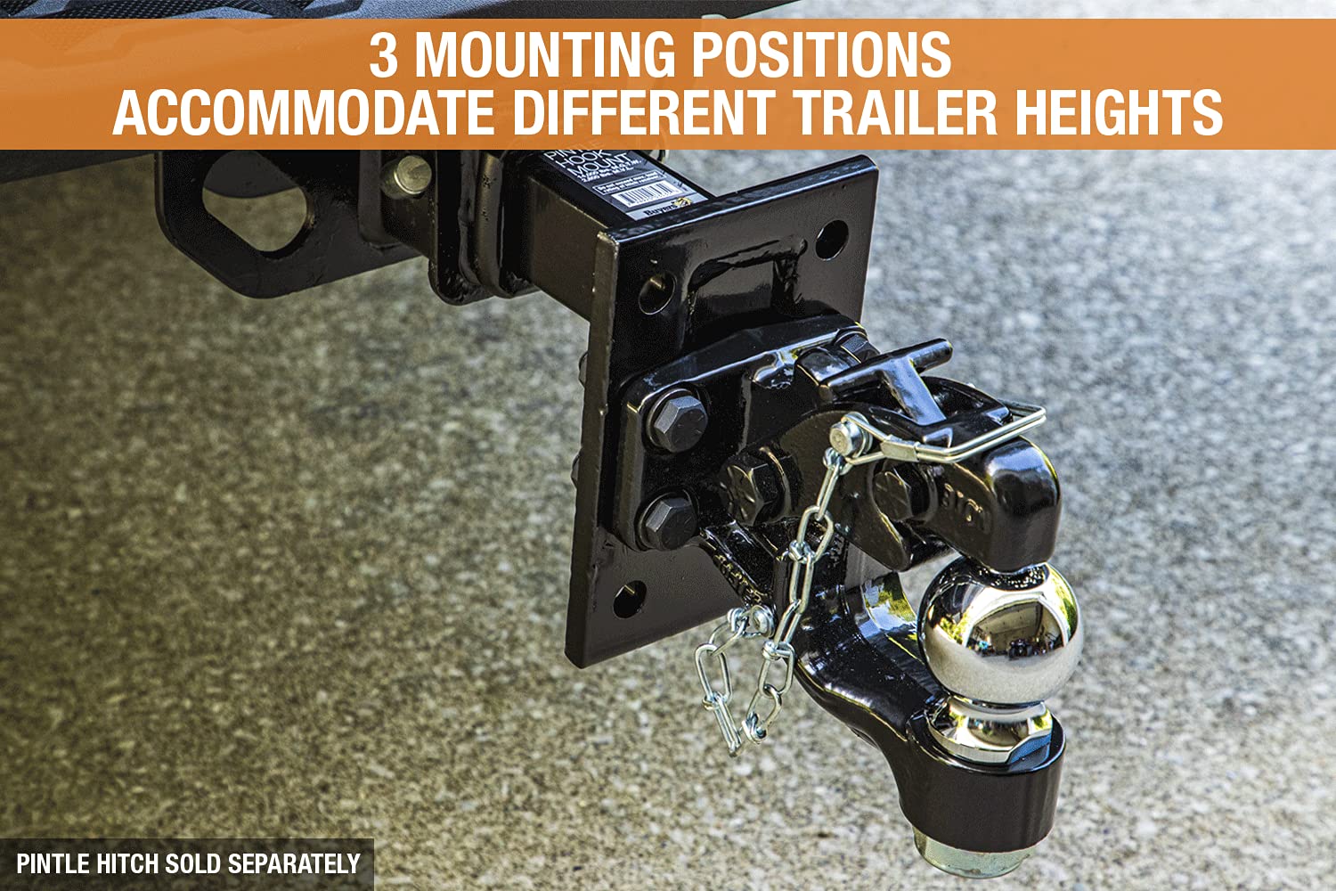 PM87 Buyers Products Pintle Hook Mount – 3 Position Adjustable Trailer Hitch Receiver for 2 Inch Trucks, 14,000 lb MGTW – Heavy-Duty Tow Hitch, 2,800 MVL Rated, 9"