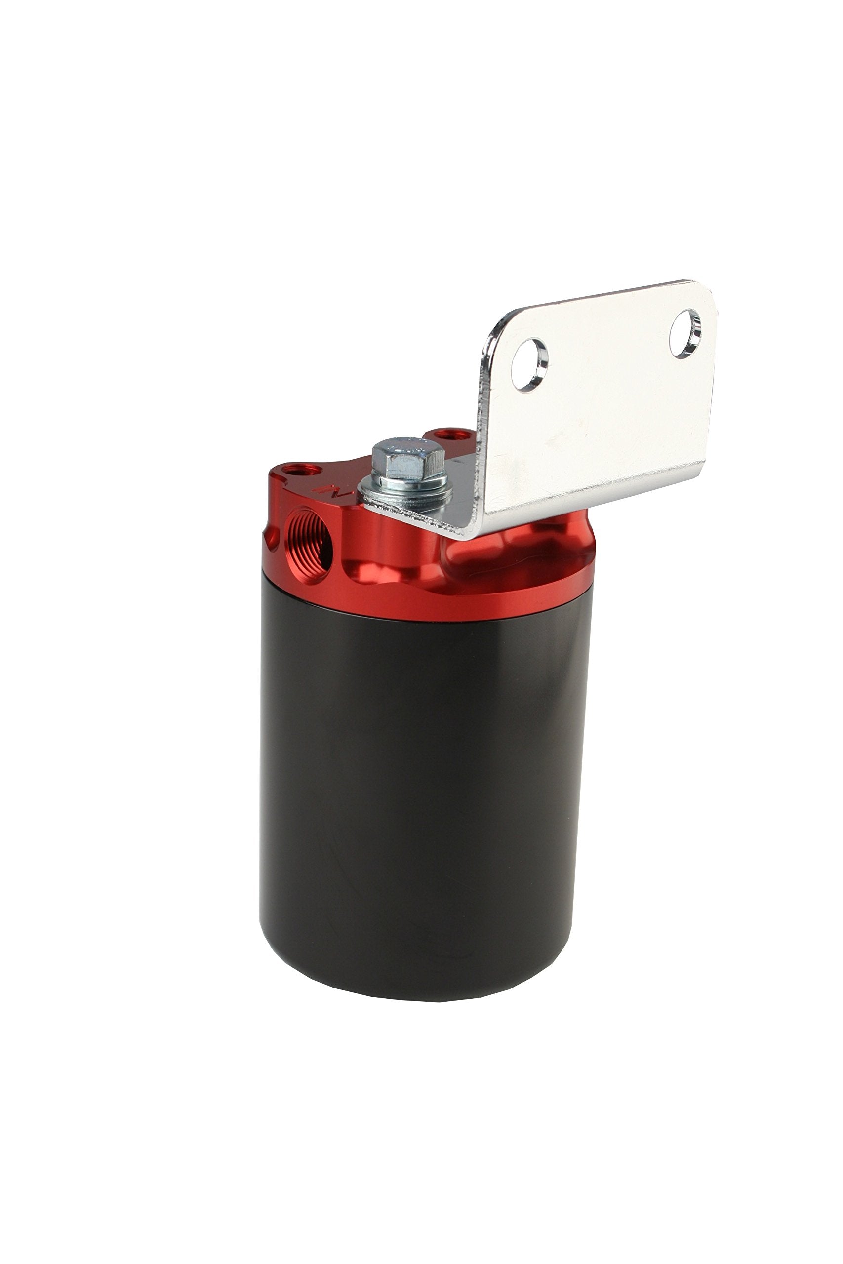 Aeromotive Filter, 12317 Canister, 10-Micron Fabric Element, 3/8" NPT Port, Bright-Dip Red Top/Black Cup, SS Series