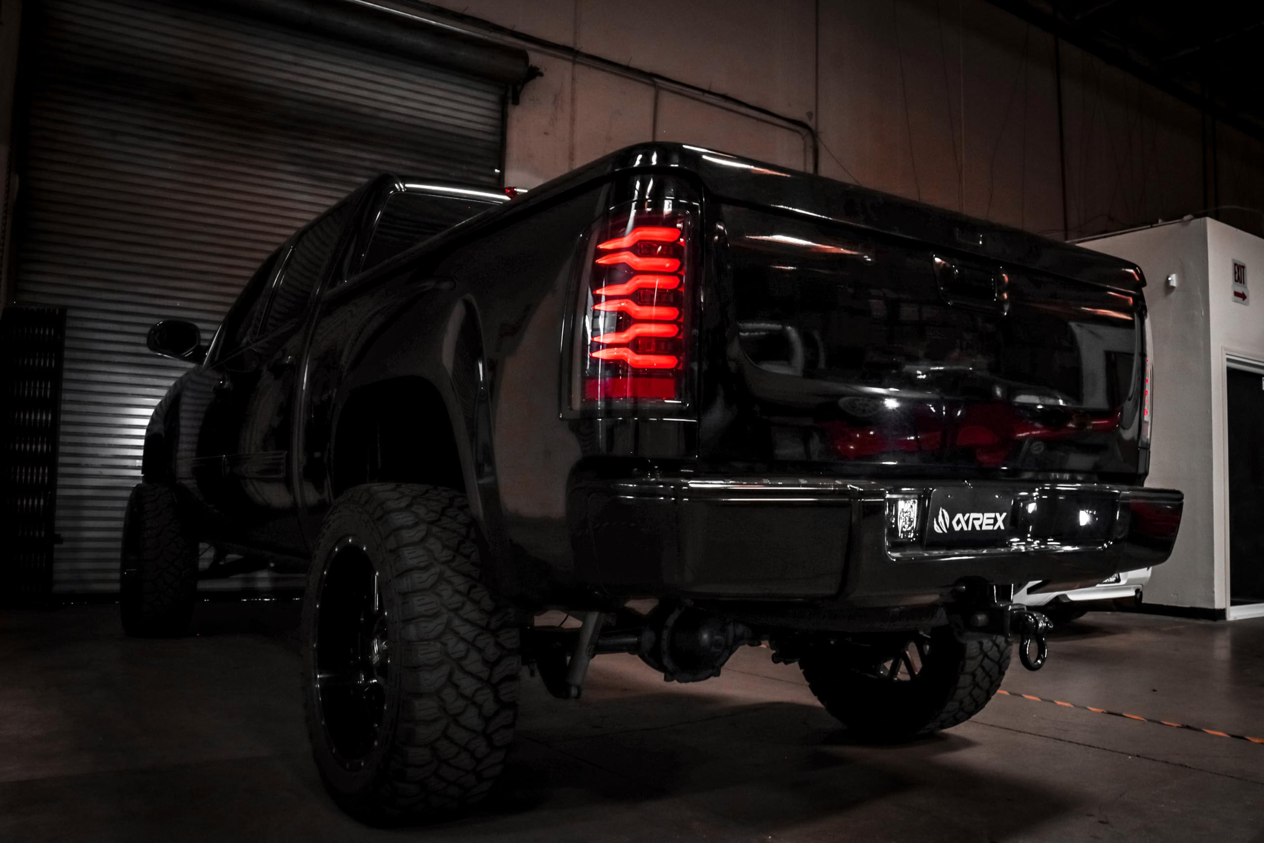 Tail Lights AlphaRex Compatible With 07-14 GMC Sierra LUXX-Series LED Black Red