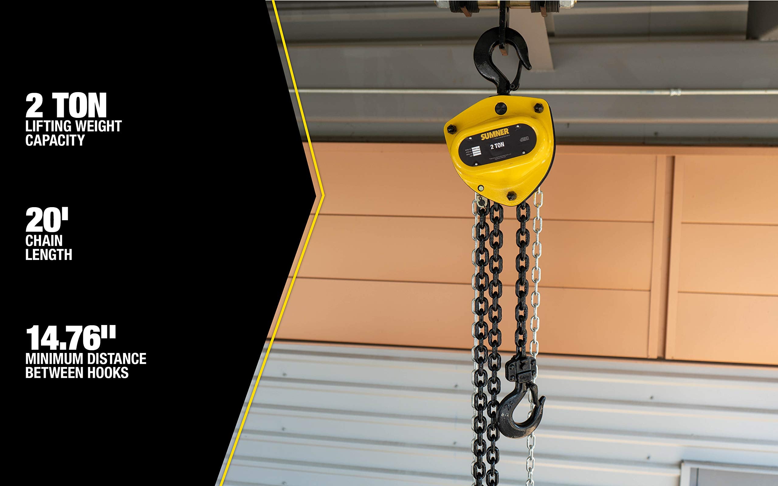 SUMNER Southwire 2 Ton Chain Hoist with 20 ft. Chain Fall