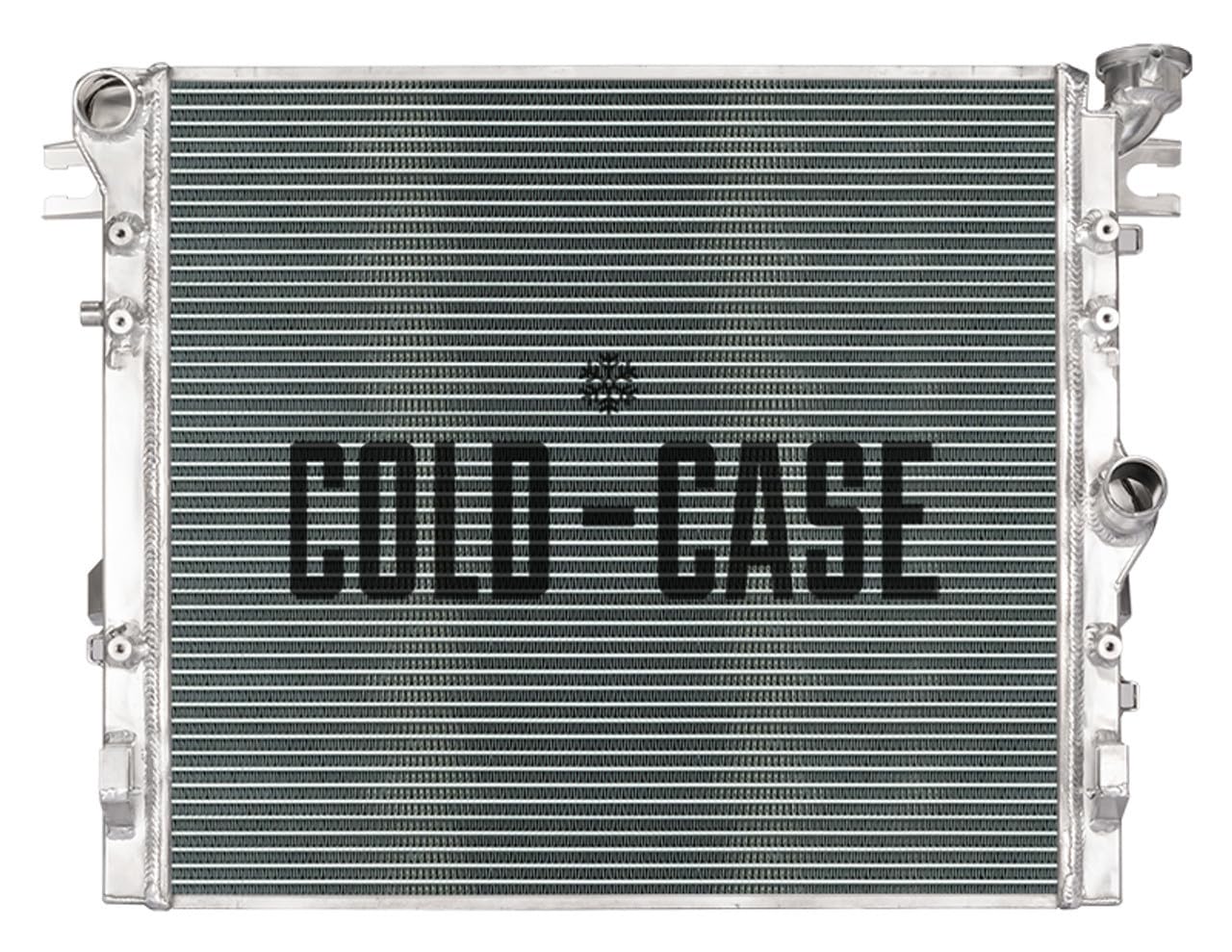 COLD - CASE Radiator Cold Case, XD, 28.75 in W x 21.656 in H x 2.5 in D, Passenger Side Inlet, Passenger Side Outlet, Aluminum, Polished