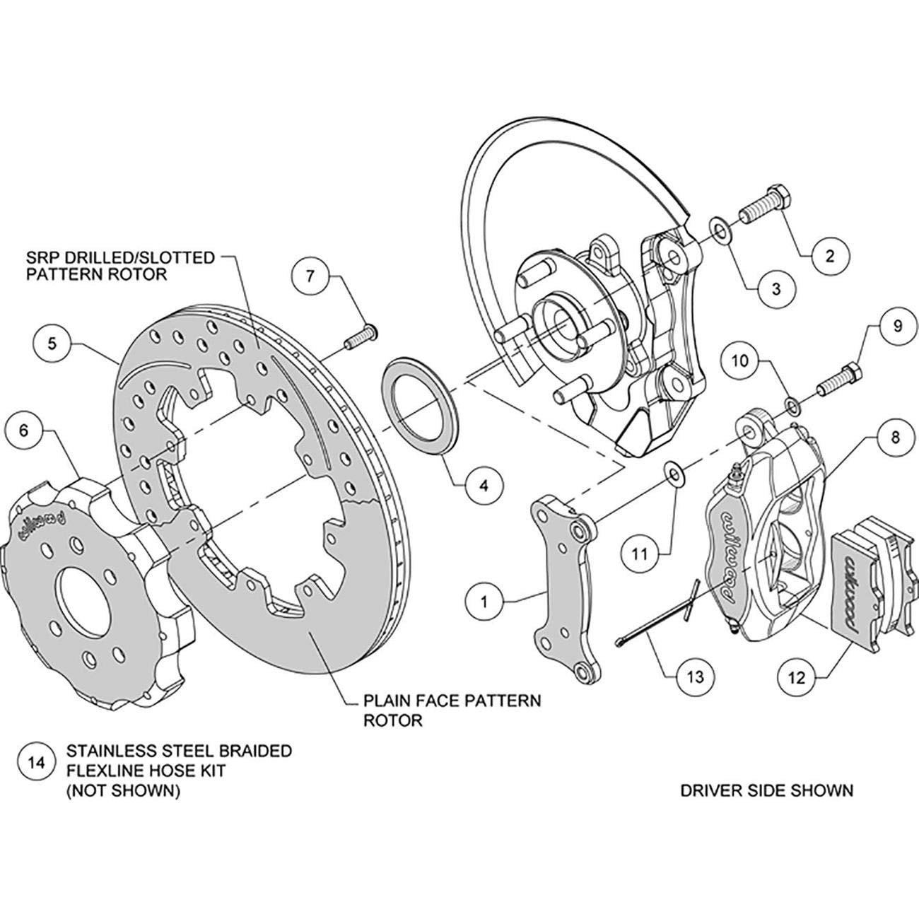 KIT,FRT, Wilwood Miata, ULHP, RED 14014233R