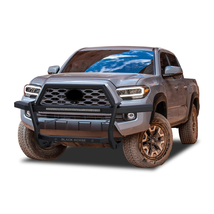 Rambler Black Horse Grille Guard Kit Modular Black Compatible with 2005-2023 Toyota Tacoma-RAGT01-K1