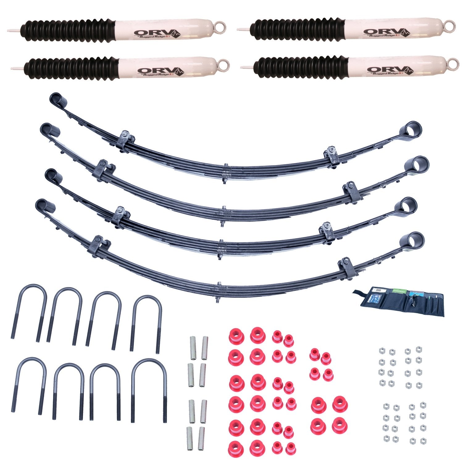 Suspension Lift Kit, Rugged Ridge | 2 Inch, Shocks | 18415.08 | Fits 1976-1986 Jeep CJ