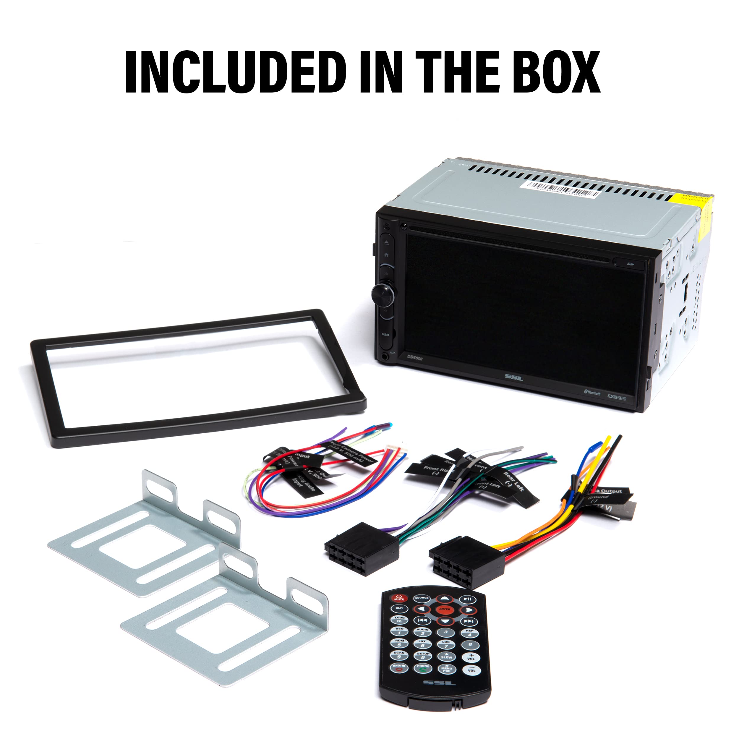 Sound Storm Laboratories Car Stereo System DD695B - A-Link (Screen Mirroring), 6.95 Inch Double Din Head Unit, Touchscreen, Bluetooth Audio and Hands-Free Calling, Radio Receiver, CD Player