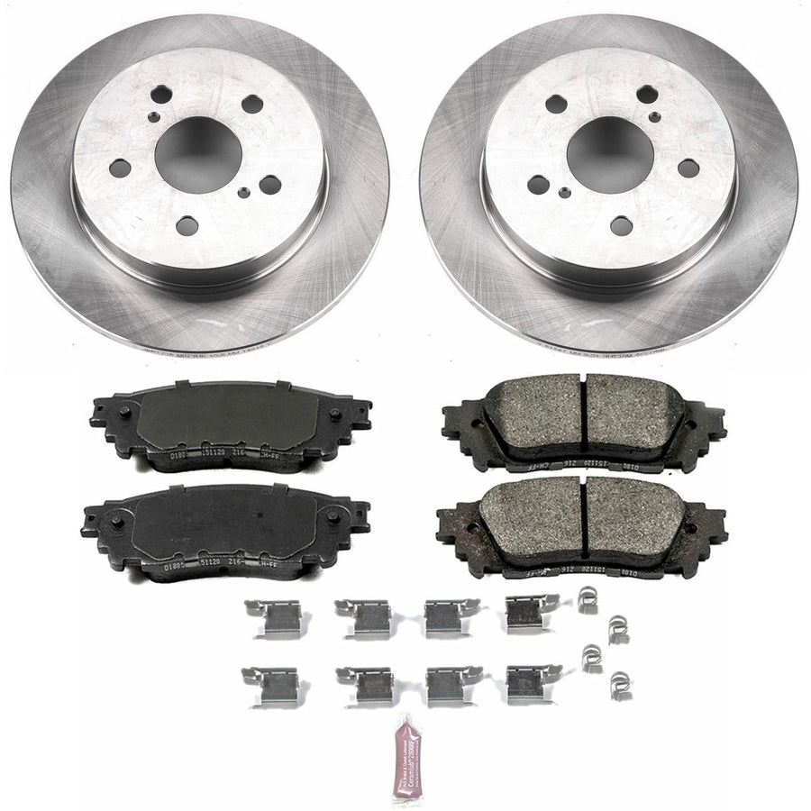 Power Stop KOE7739 Rear Replacement Brake Kit-OE Brake Rotors & Ceramic Brake Pads For Lexus NX200t, Toyota Lexus NX300, NX300h [Model Specific]