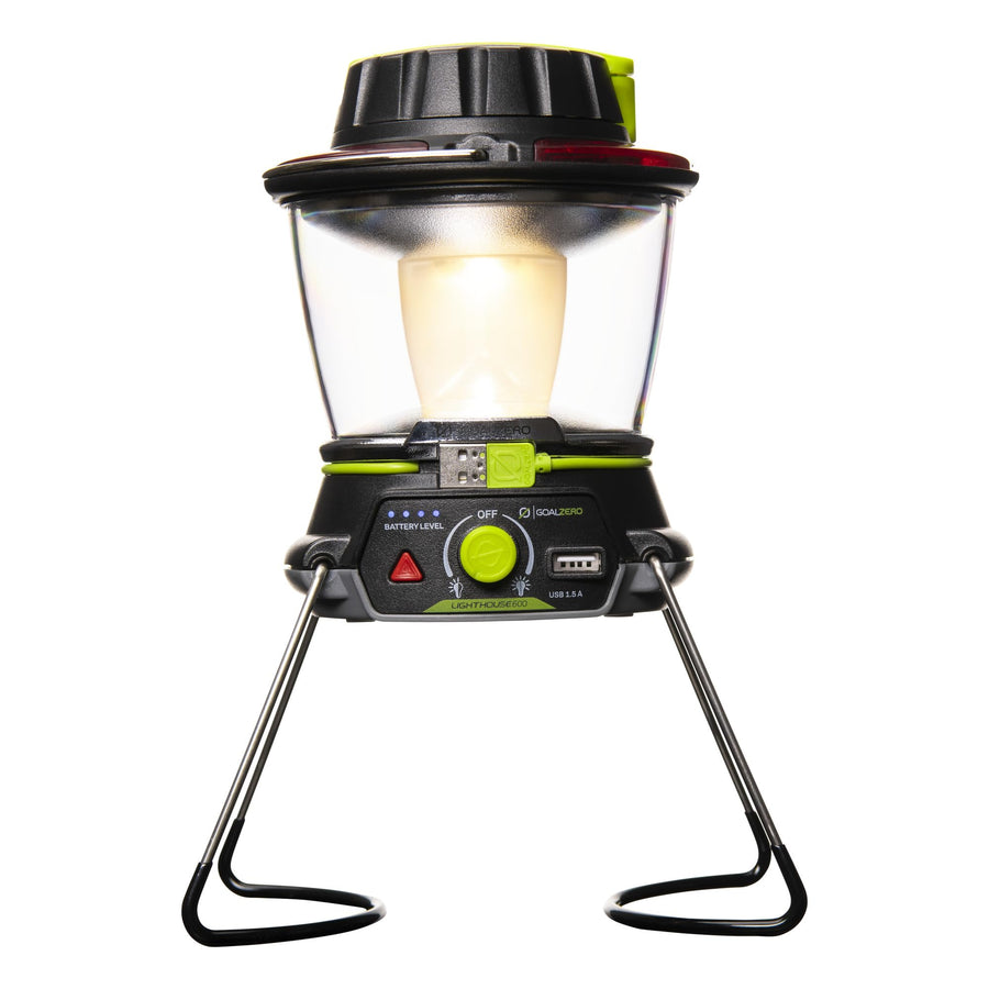 600 Lighthouse Multi Functional Adjustable Light Perfect for Camping, Outdoor Events, or Emergency use Lumens USB Charging of Phones and Small Devices Long-Lasting Lithium Battery.