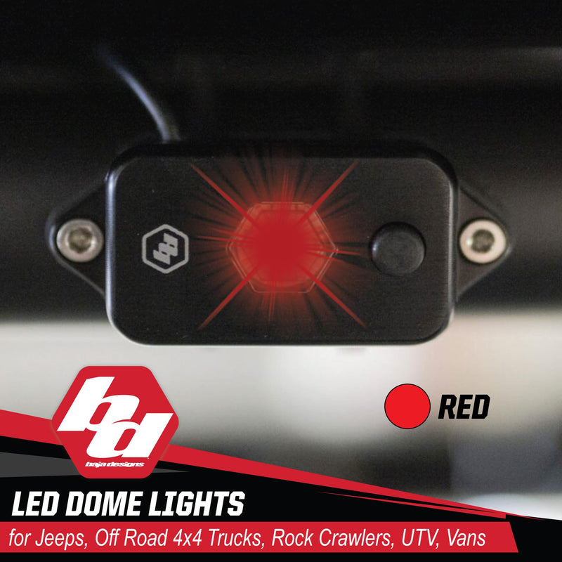 LED Dome Light Baja Designs with Switch (Red)