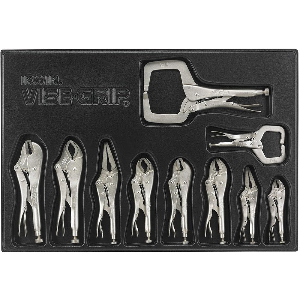 IRWIN Tools Original VISE-GRIP Locking Tool Set with Tray, 10 Piece, 1078TRAY