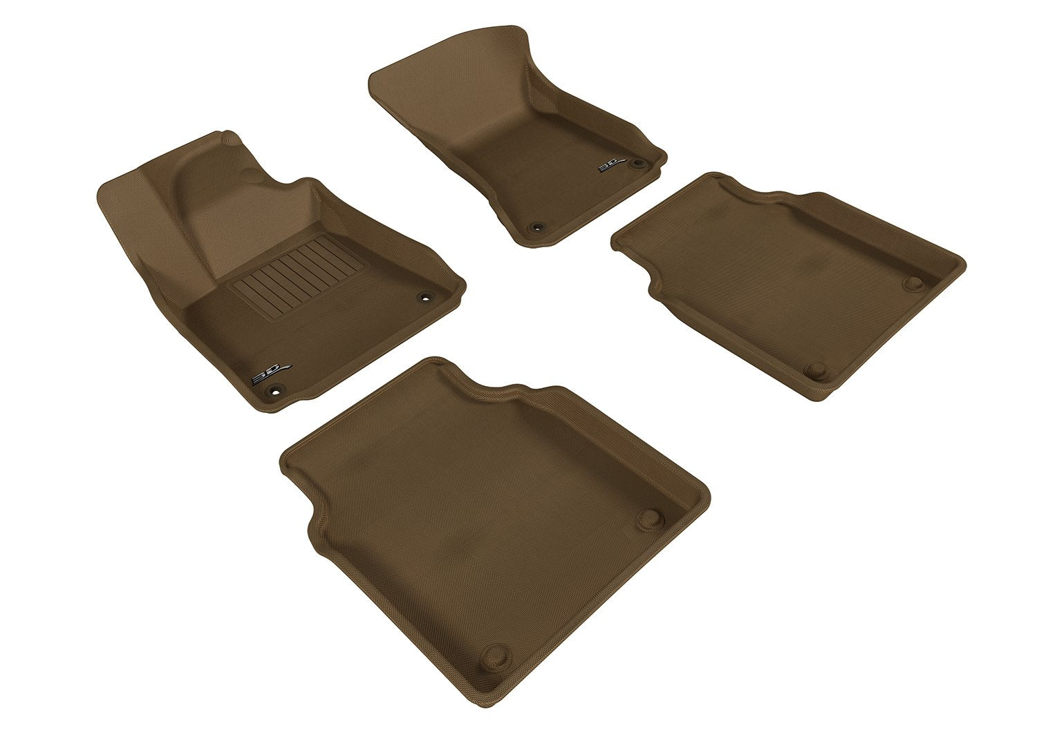 Kagu 3D MAXpider Custom Fit Floor Mat (TAN) for 2011-2018 Audi A8 L - 1ST Row 2ND Row