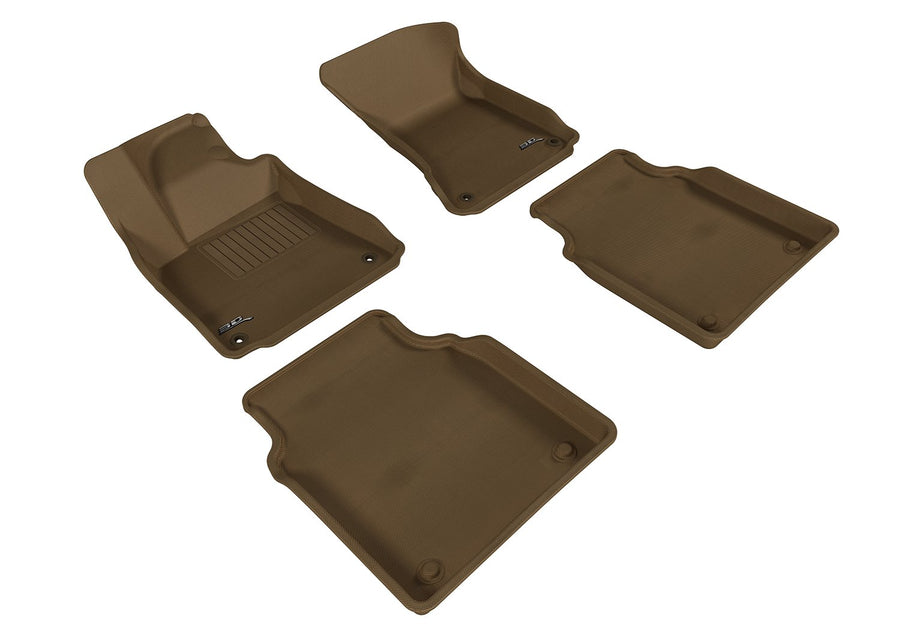Kagu 3D MAXpider Custom Fit Floor Mat (TAN) for 2011-2018 Audi A8 L - 1ST Row 2ND Row