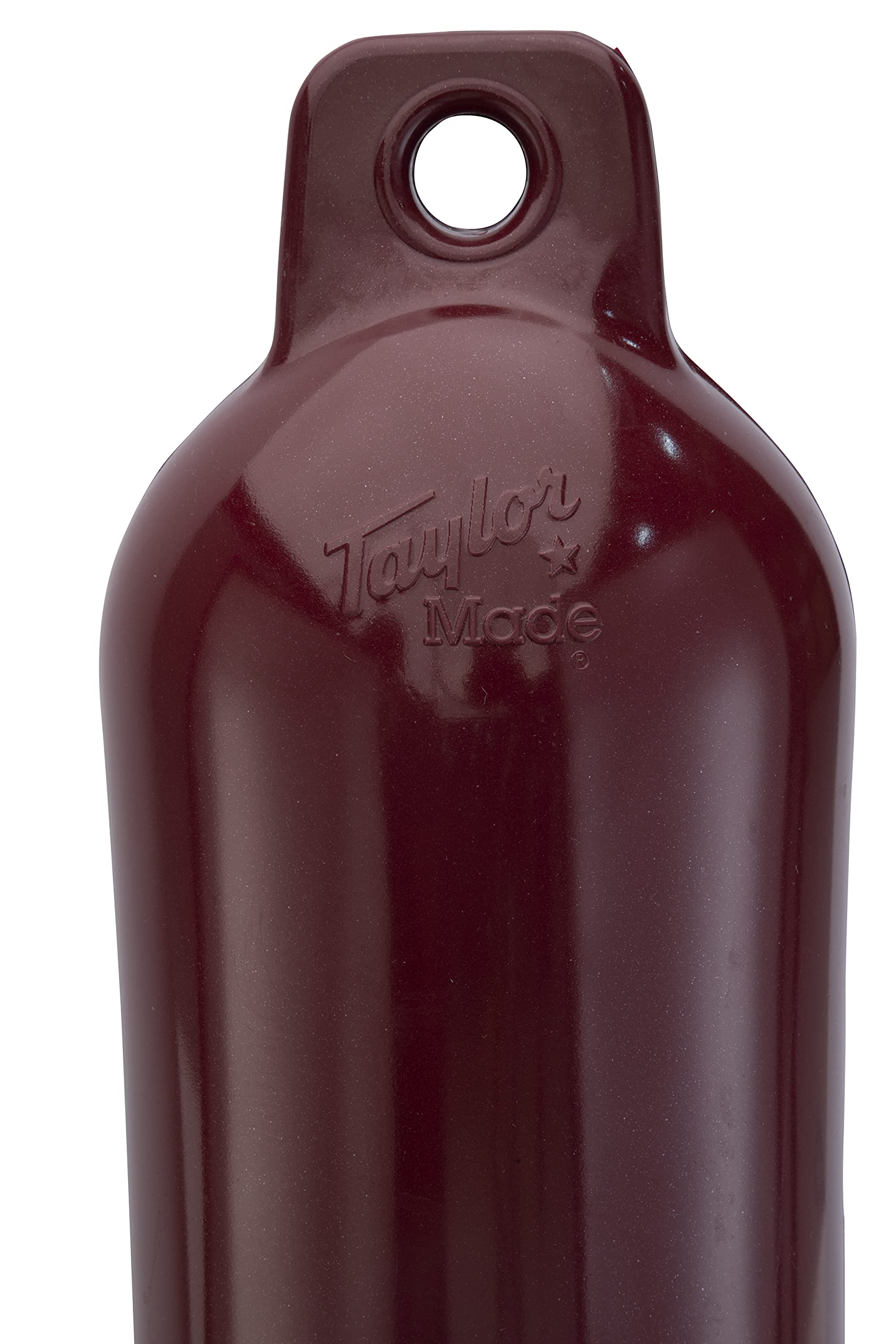 Hull-Gard Taylor Made Inflatable Boat Fender, Burgundy (8.5" x 29"), Unique Oval Shape, Molded Football Needle Inflation Valve, Seamless Construction, Double Eyelets - 531028
