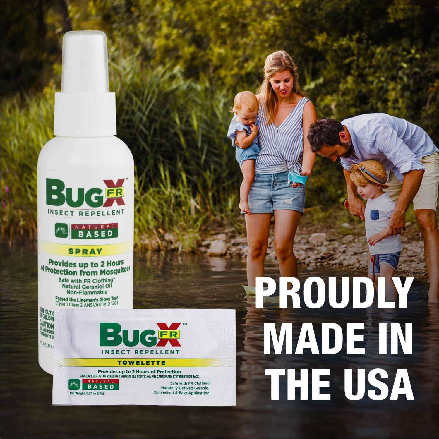 Bug X FR CoreTex DEET-Free Insect Repellent Spray - 2oz Bottle of Natural Geranium Oil to Protect Against Mosquitos - Travel Size Bug Repellent Spray Bottle