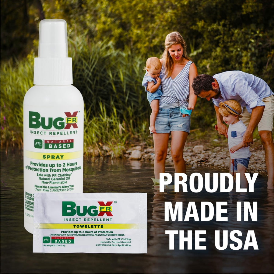 Bug X FR CoreTex DEET-Free Insect Repellent Spray - 2oz Bottle of Natural Geranium Oil to Protect Against Mosquitos - Travel Size Bug Repellent Spray Bottle