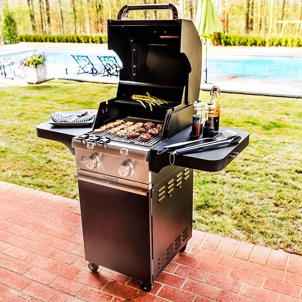2-Burner Saber Grills Cart Grill, Black R33CC1017