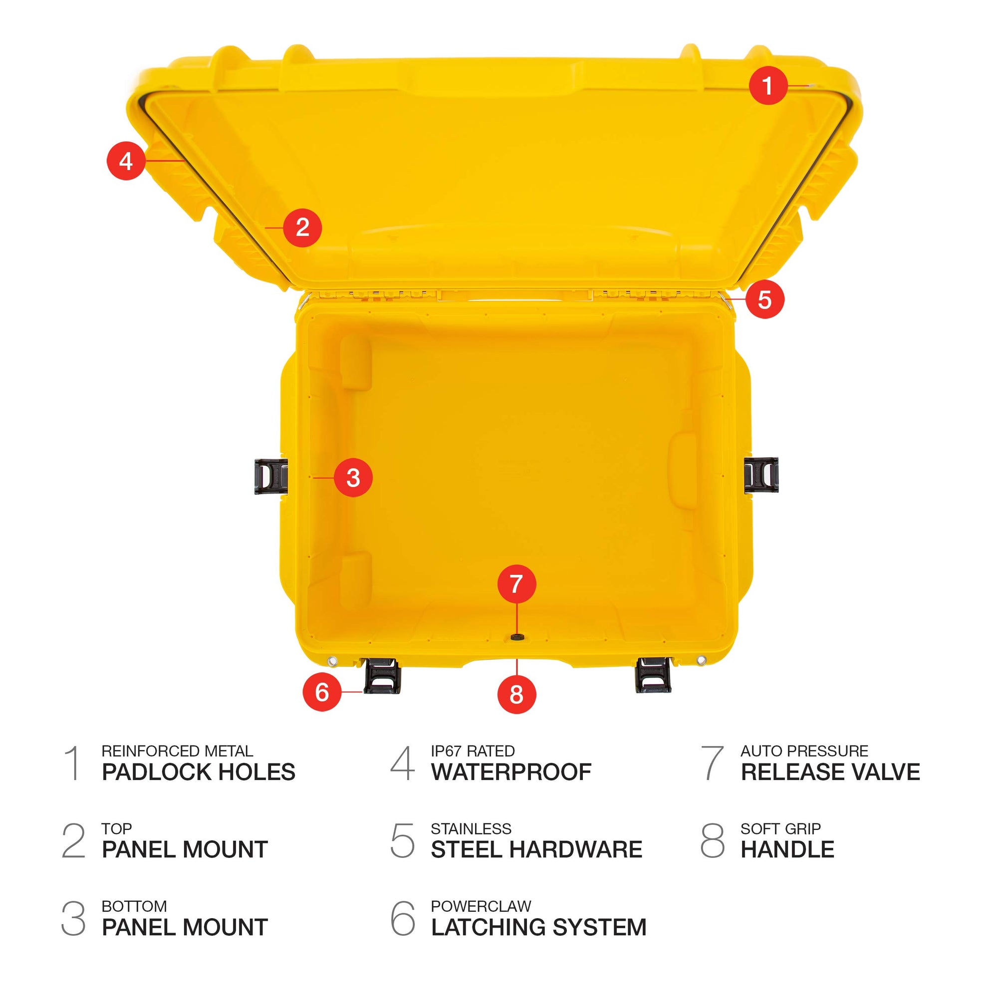 Waterproof Nanuk 955 Hard Case with Wheels - Empty - Yellow