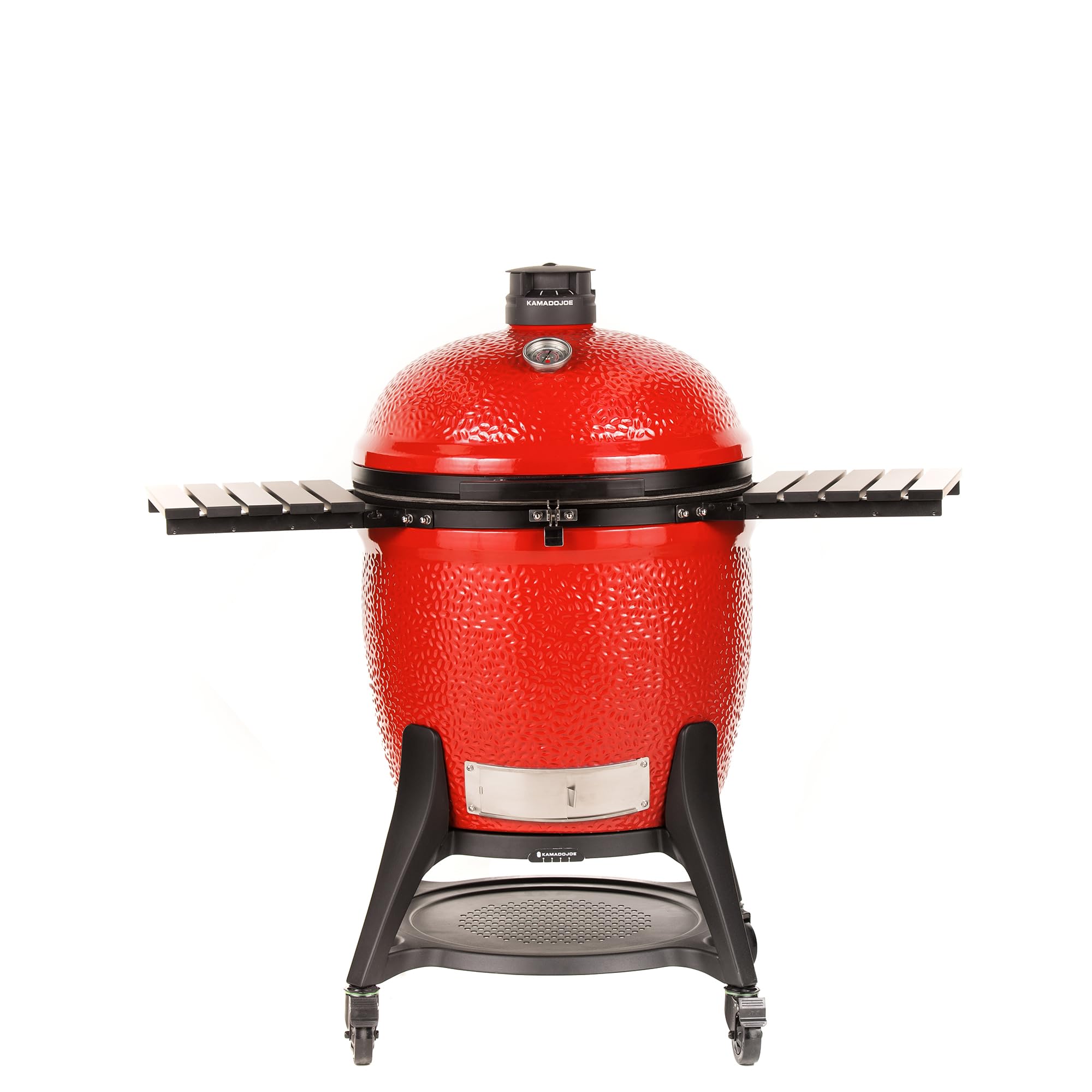 Kamado Joe Series III Big Joe 24-inch Ceramic Charcoal Grill and Smoker with Premium Cart, SloRoller Insert and 450 Cooking Square Inches in Red, Model KJ15041021