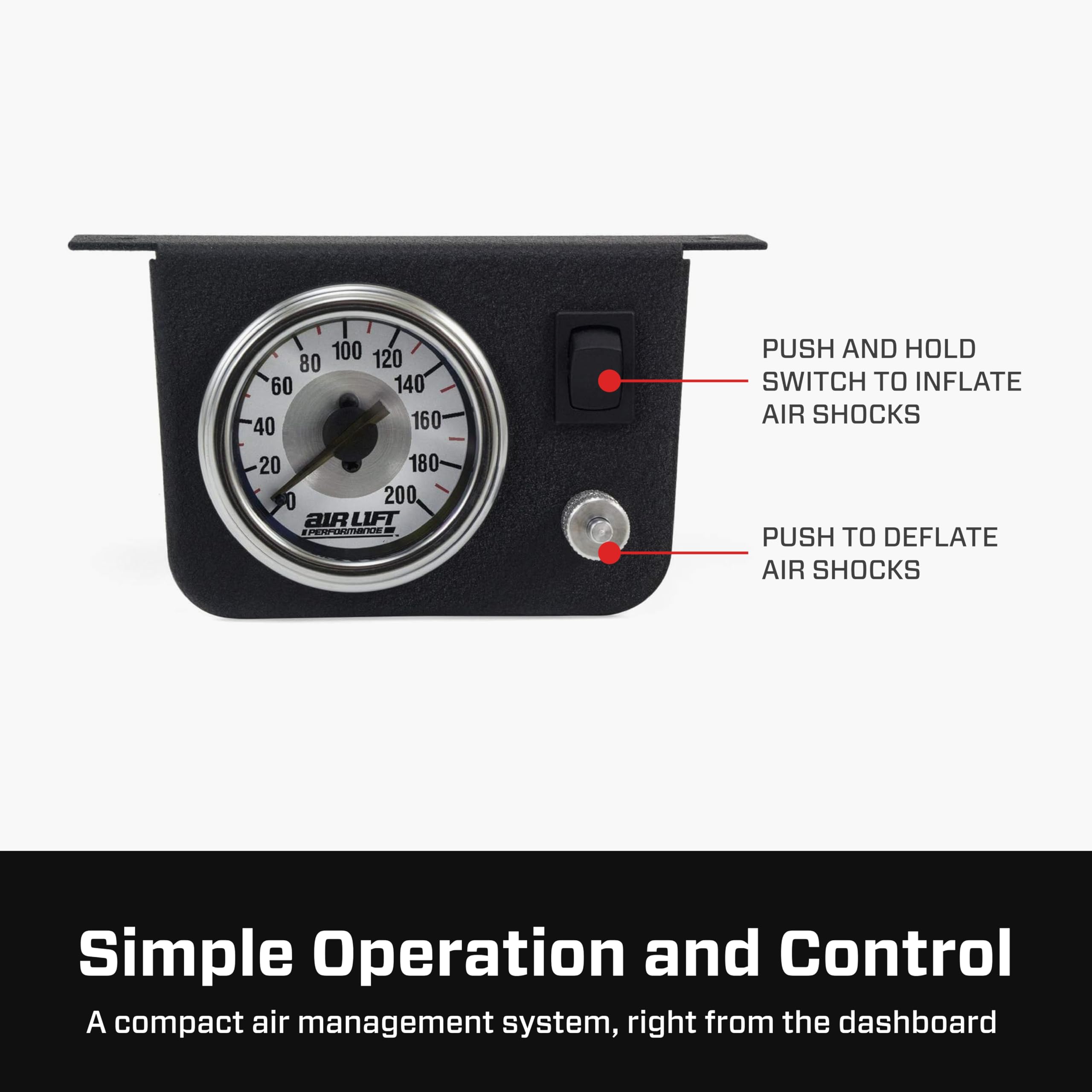 Air Lift Air Compressor and Pressure Gauge - Air Shock Controller 25804