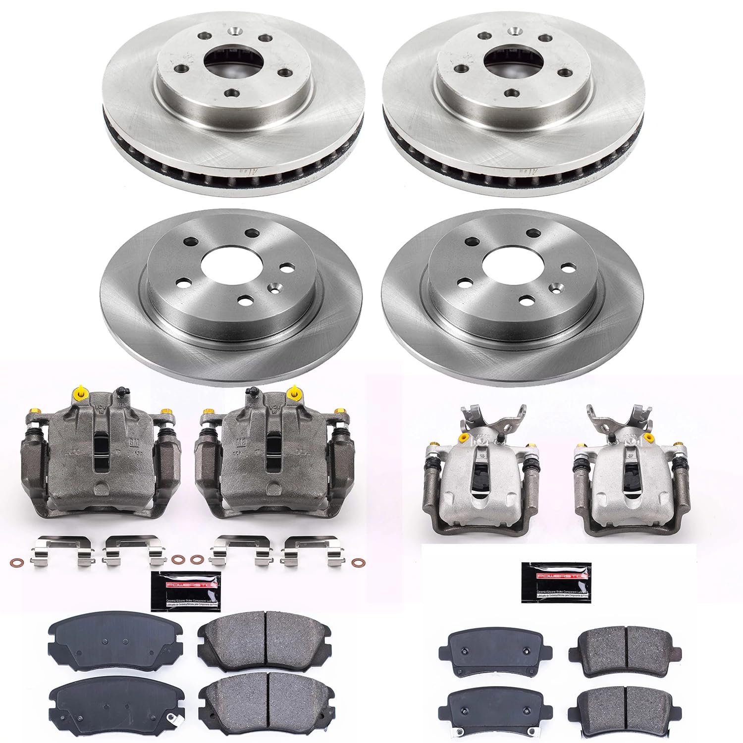 Power Stop Autospecialty KCOE5523A Front and Rear Brake Caliper Kit- OE Brake Rotor, Brake Pads & Calipers