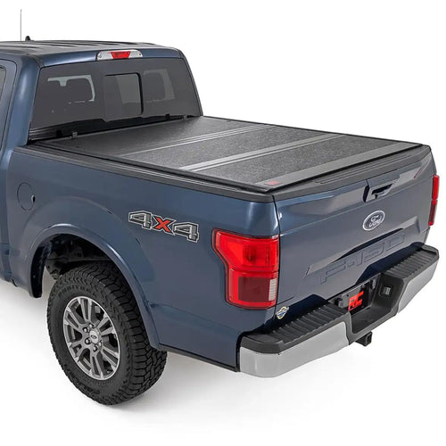 Hard Tri-Fold Tonneau Cover Rough Country for Ford F-250 & F-350 Super Duty (2017-2026) - Low-Profile Aluminum Truck Bed Cover, Fits 6'10 (81.9") Bed