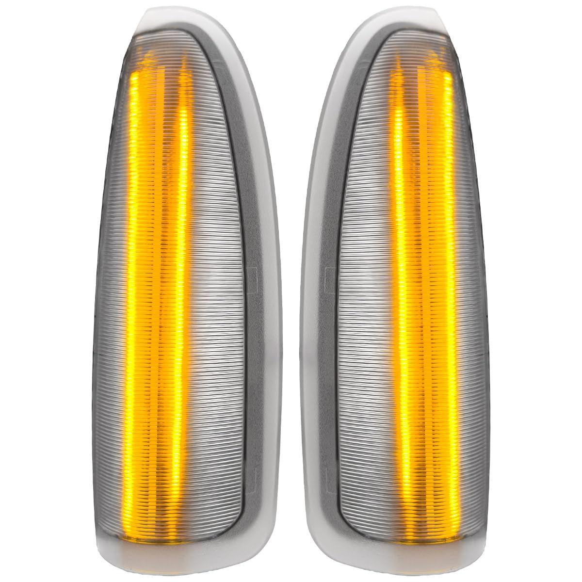 Fits RECON 03-07 Super Duty & Excursion Premium LED Side Mirror Lights Ultra Bright White Running Lights & Amber Turn Signals - Clear Lens