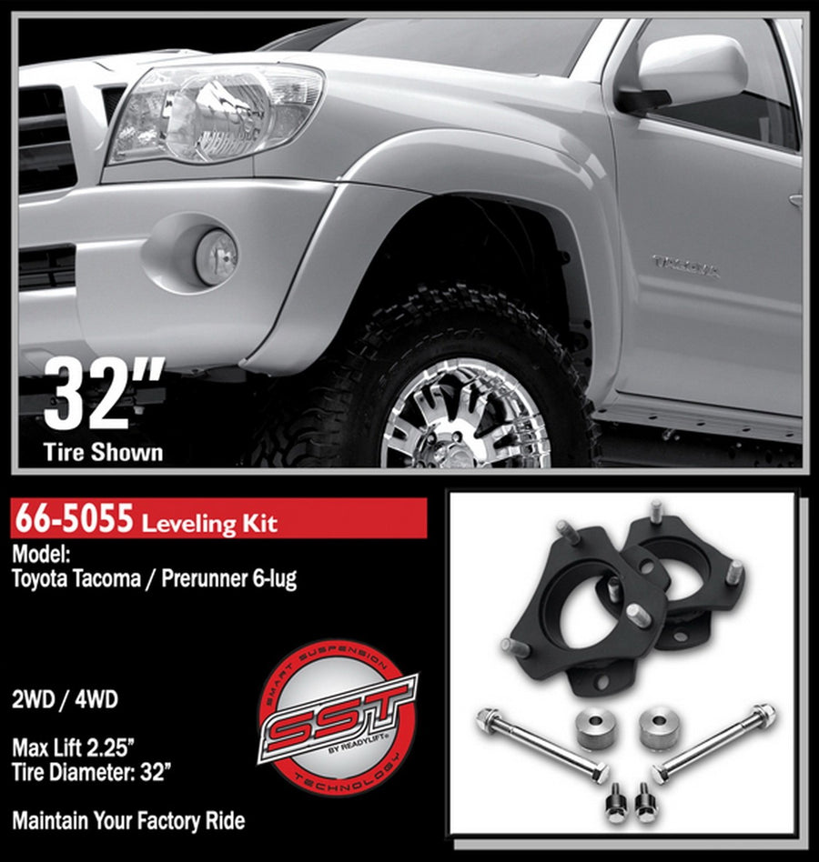 2.25" Leveling Kit Readylift for Tacoma/Prerunner 2WD/4WD, Tires Up to 33", Silver