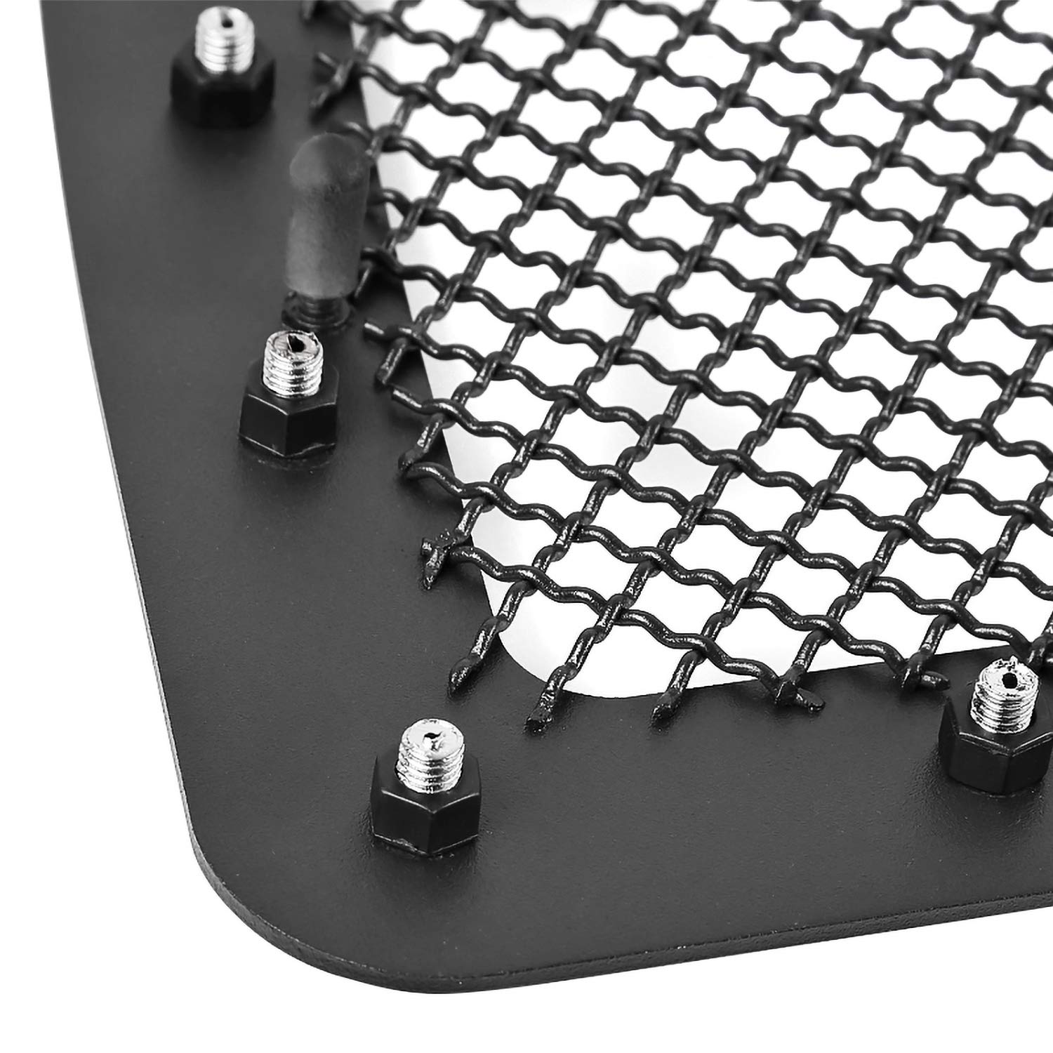 Rivet Style Black Studded S/S Mesh Hood Grille Insert Spec-D Tuning Compatible with Dodge Ram 2500 3500 2013-2018