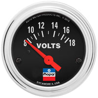 Auto Meter 2-1/16" Voltmeter, 8-18 Volts, Elec, Mopar Classic