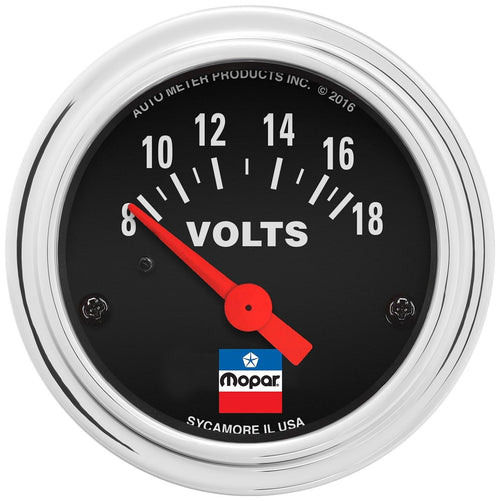 Auto Meter 2-1/16" Voltmeter, 8-18 Volts, Elec, Mopar Classic