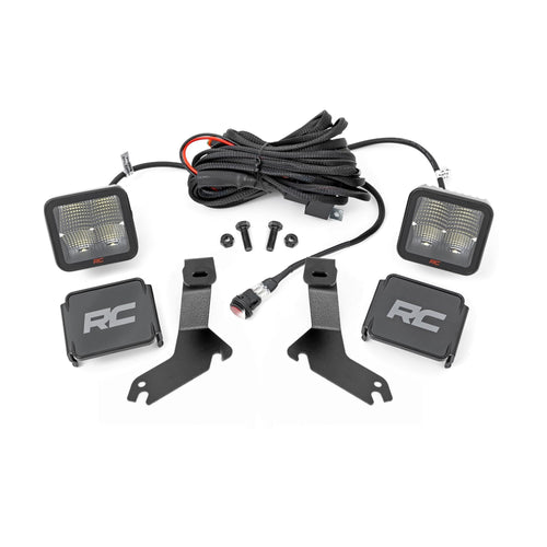 Rough Country Ditch Light Kit LED for Chevy Silverado 1500 (1999–2006) - Hood Mount, 80W Dual 2" Spectrum Series Lights, 9600 Lumens, Wide Flood Beam