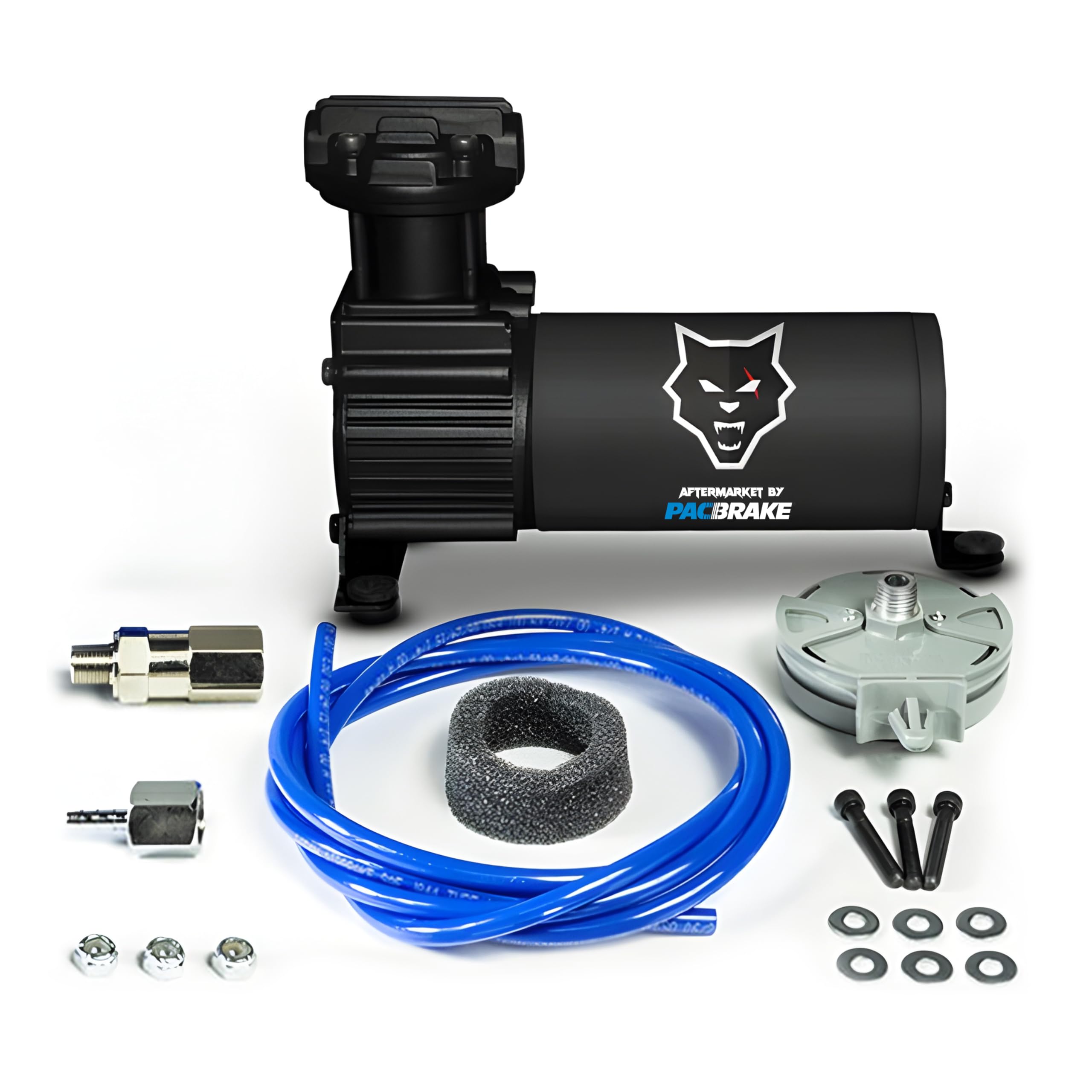 Pacbrake Basic Air Compressor Kit HP10142-B Matte Black | Includes Installation Hardware | Oil-less Design | Heavy-Duty Construction | 150 PSI Max Working Pressure | 33% Max Duty Cycle