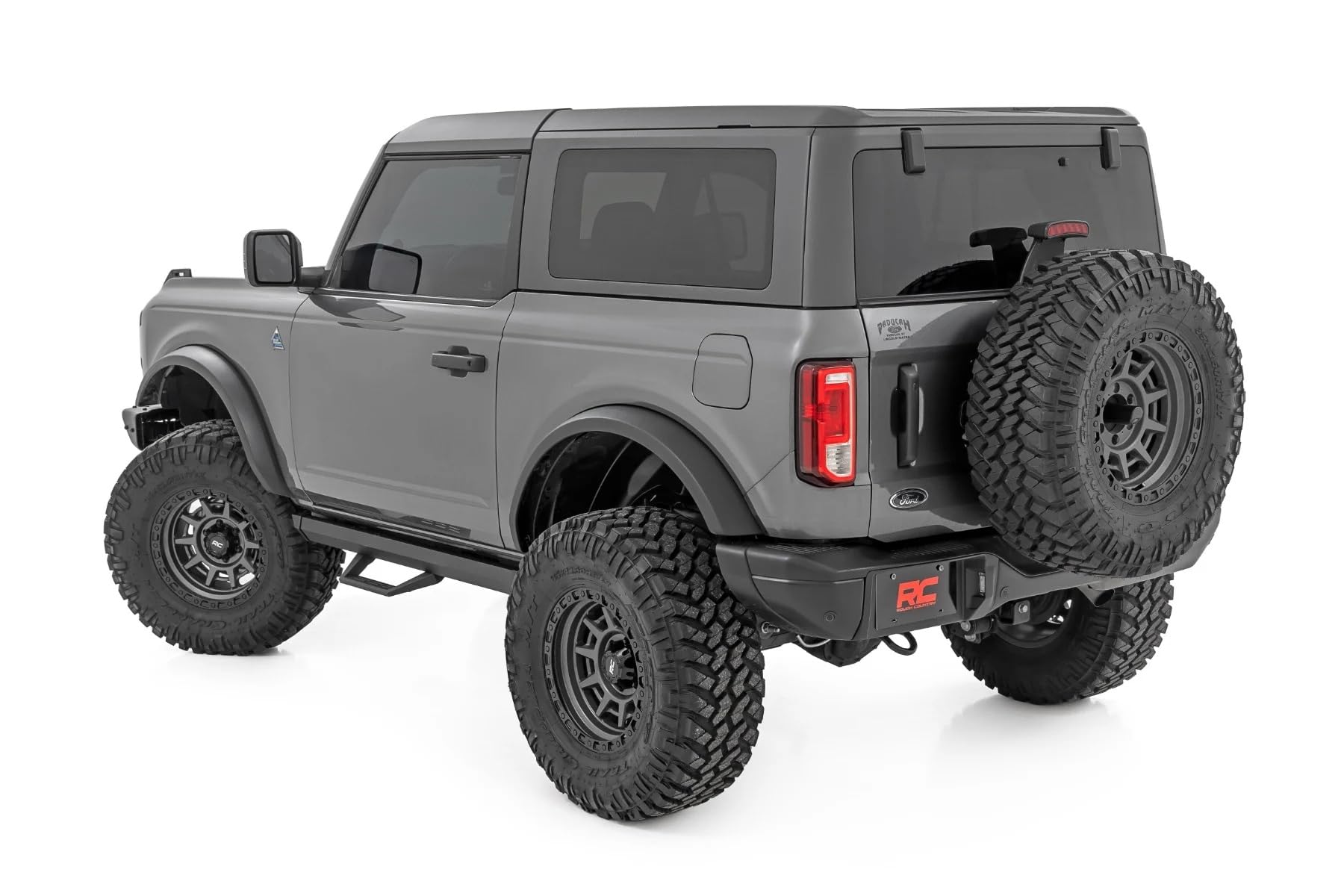 Rough Country Aluminum SRL2 Side Steps for Ford Bronco (2021-2025) 2-Door - Modular Running Boards with Adjustable Step Placement