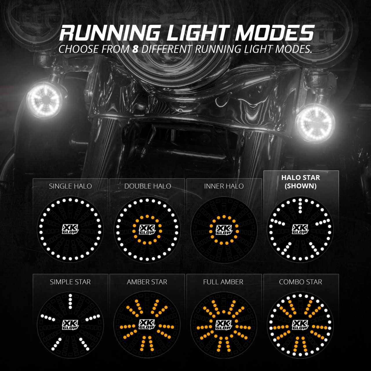XKGLOW Pro Series MotoTurnz - 1156 Flat Style Front XK-MTP56-FF