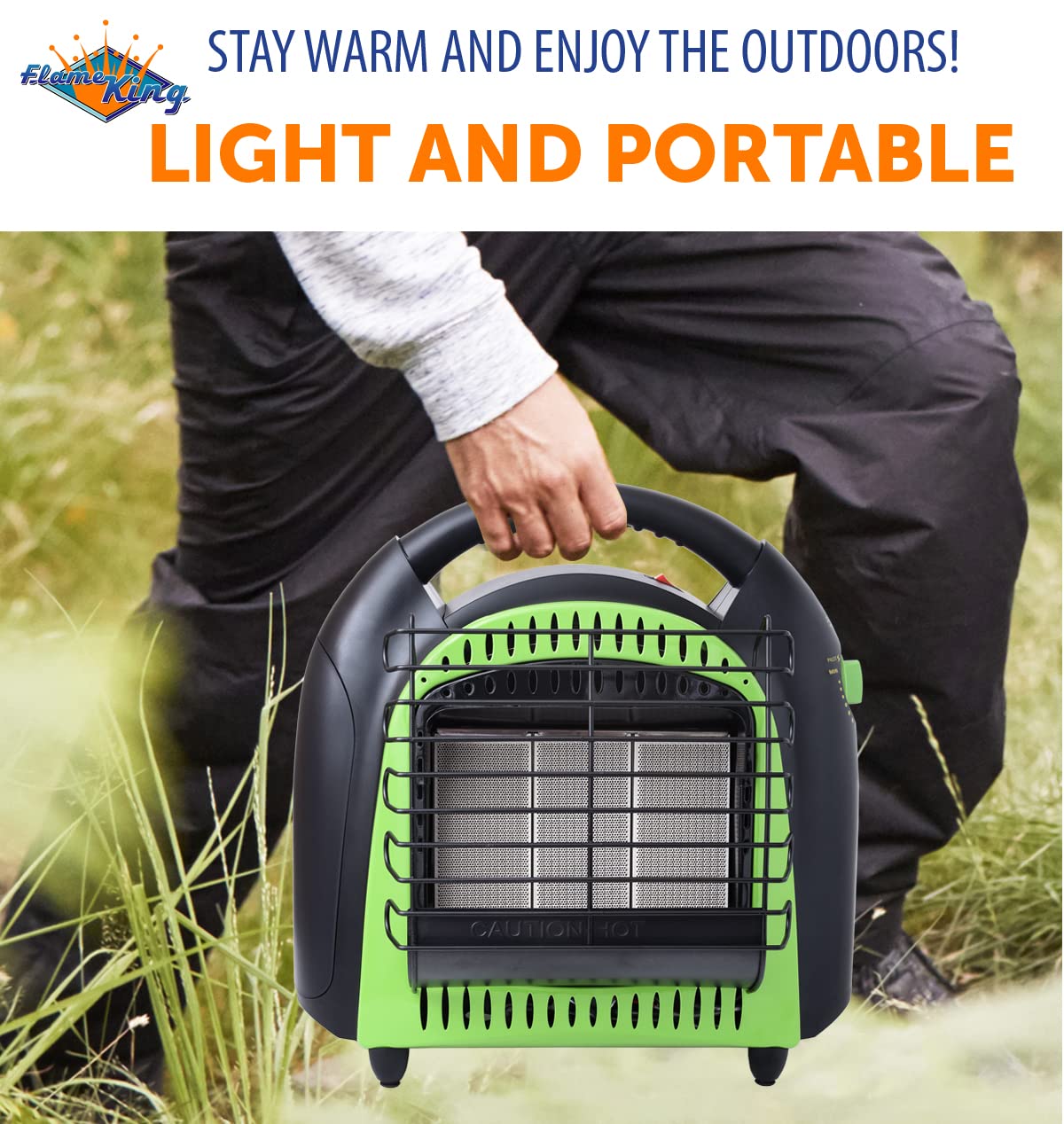 Flame King 20,000 BTU YSN-CHS20 Propane Space Radiant Portable Heater Indoor* & Outdoor Great for Camping, Garage, Ice Fishing, Patio