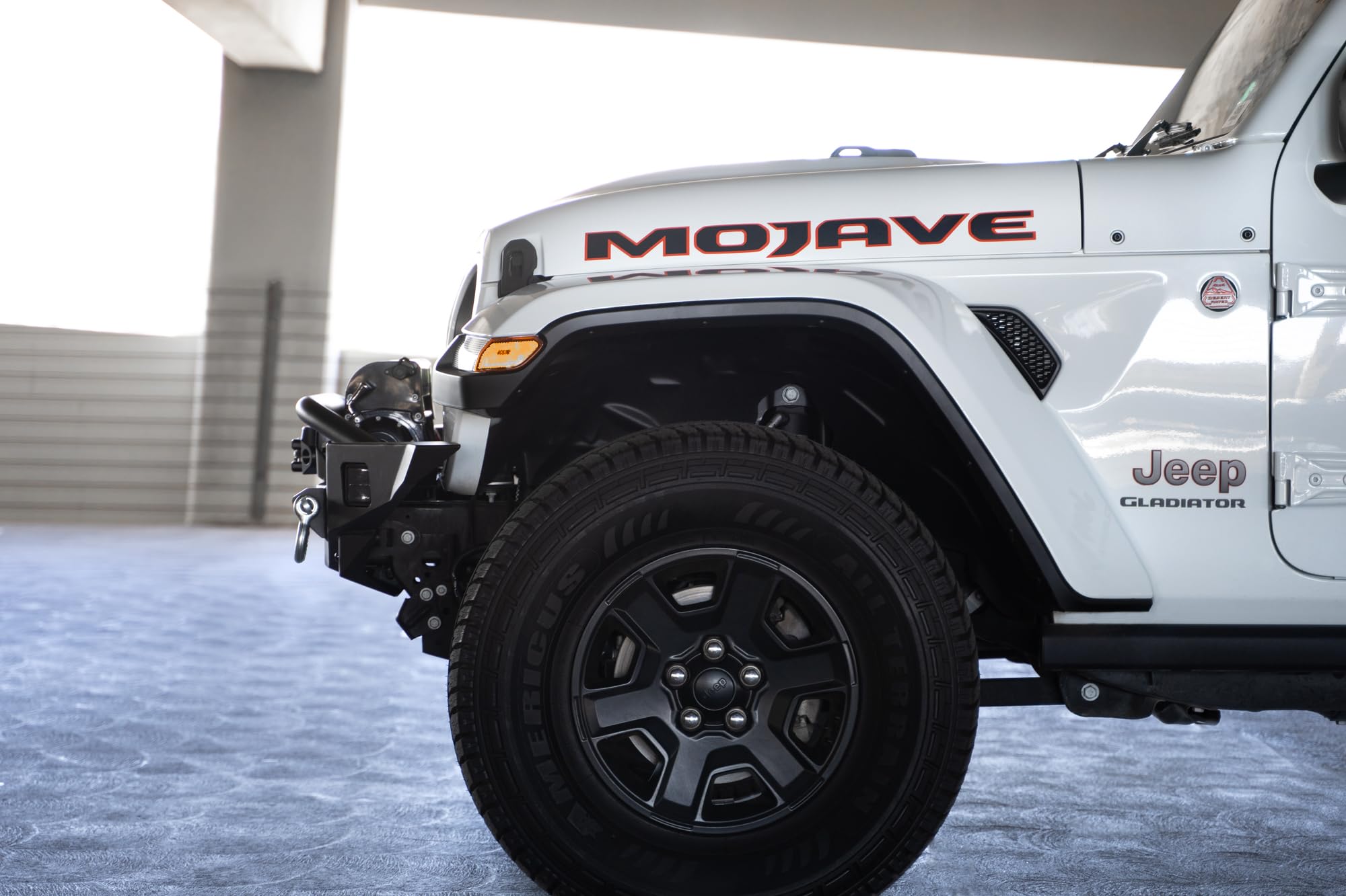 DV8 Offroad FS-7 Winch Front Bumper Mid-Width for the 2007-2025 Jeep Wrangler JK/JL & Jeep Gladiator JT | High Clearance | Bull Bar | 20” Light Bar Mount | Accepts Multiple Size Winches