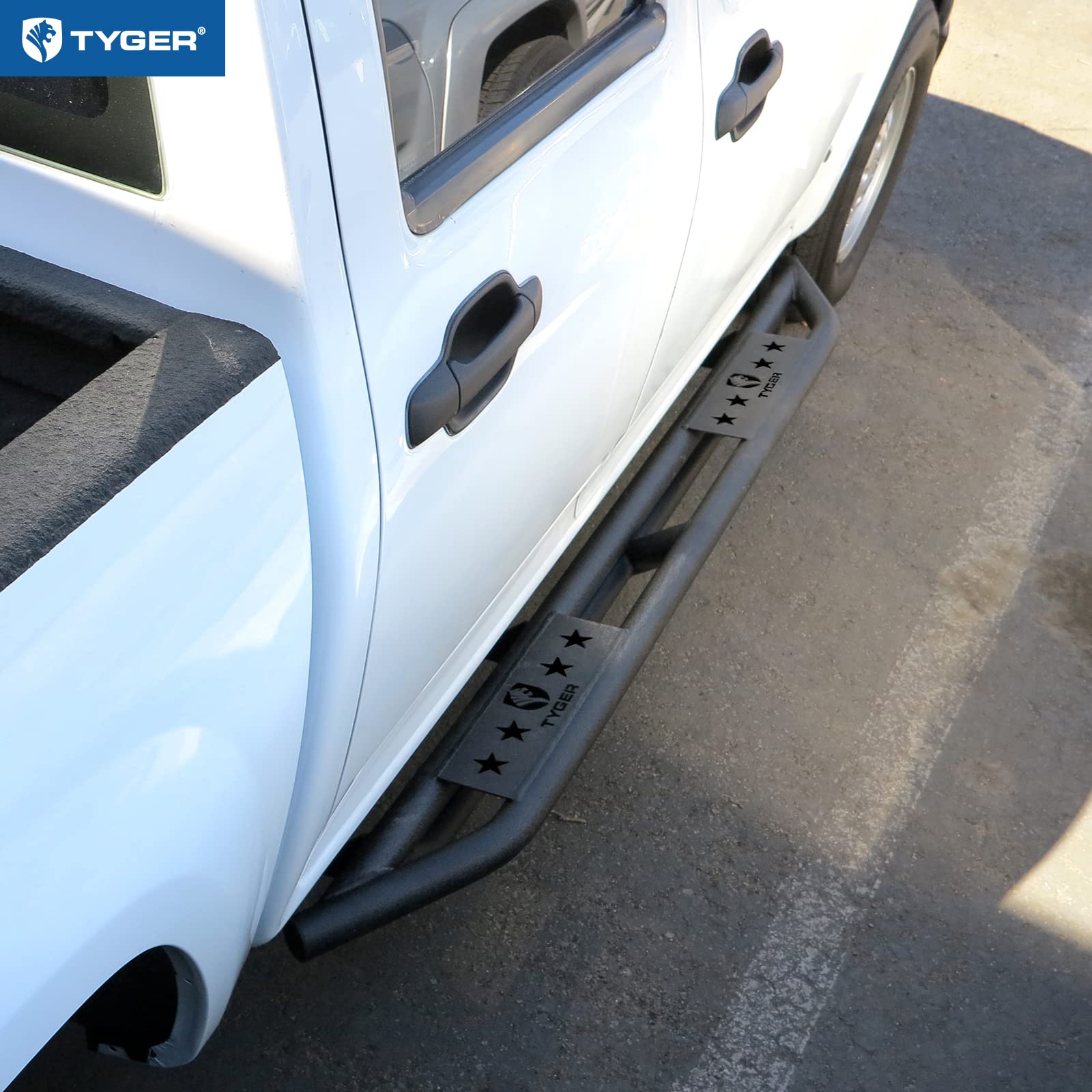 Tyger Auto Star Armor Side Step Rails Compatible with 2004-2012 Chevy Colorado GMC Canyon | Crew Cab | TG-AM2C20228 | Nerf Bars Running Boards