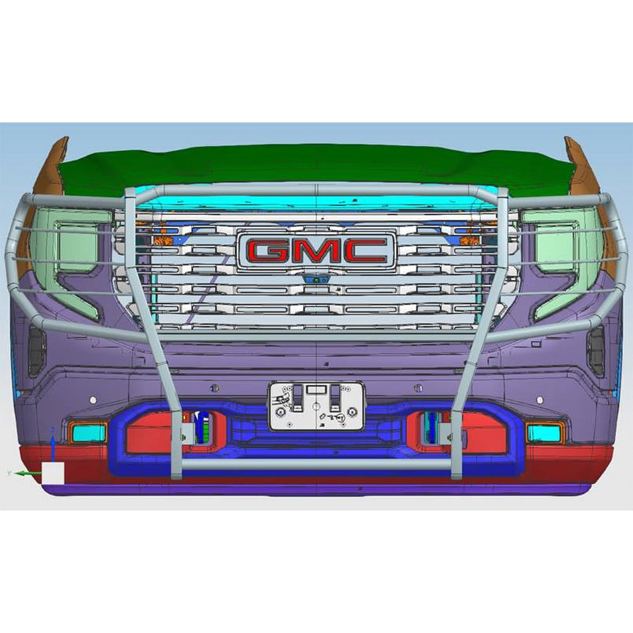 Bumper Guard Modular Black Black Horse Grille brush Compatible with 2022-2024 GMC Sierra 1500-17GS13MA