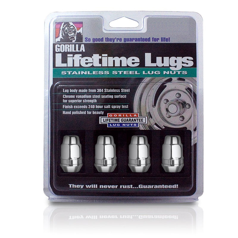 Stainless Steel Gorilla Automotive 91187SS Lifetime Lug Nuts (1/2" Thread Size) - Pack of 4